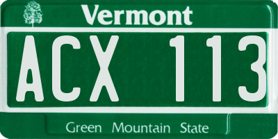 VT license plate ACX113