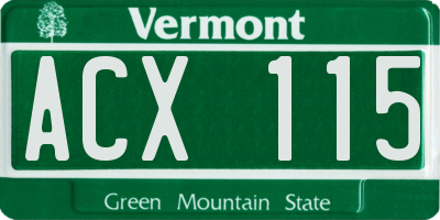 VT license plate ACX115
