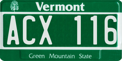 VT license plate ACX116