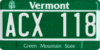 VT license plate ACX118