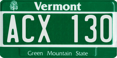 VT license plate ACX130