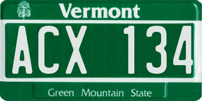VT license plate ACX134
