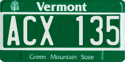 VT license plate ACX135