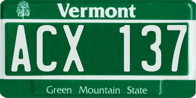 VT license plate ACX137
