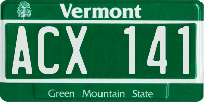 VT license plate ACX141