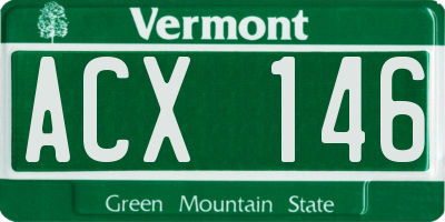VT license plate ACX146