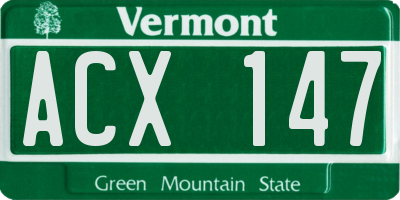 VT license plate ACX147