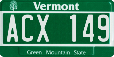 VT license plate ACX149
