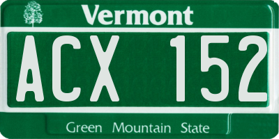 VT license plate ACX152