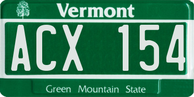 VT license plate ACX154