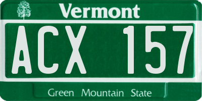 VT license plate ACX157
