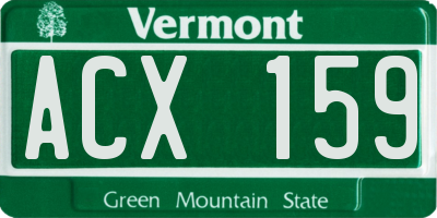 VT license plate ACX159