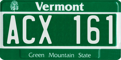 VT license plate ACX161