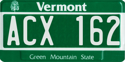 VT license plate ACX162