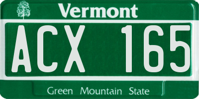 VT license plate ACX165