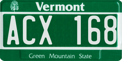 VT license plate ACX168