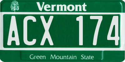 VT license plate ACX174
