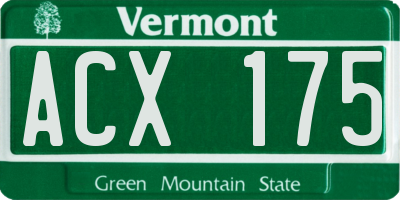 VT license plate ACX175