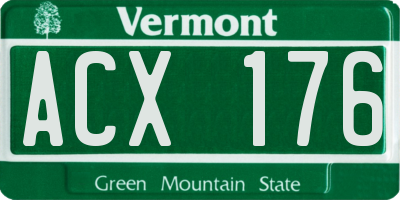 VT license plate ACX176