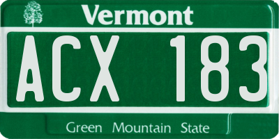 VT license plate ACX183