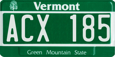 VT license plate ACX185