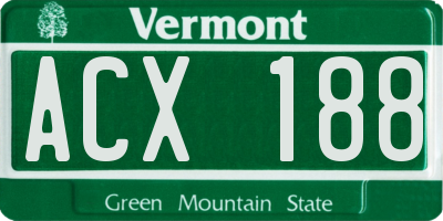 VT license plate ACX188