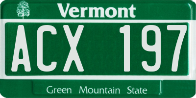 VT license plate ACX197