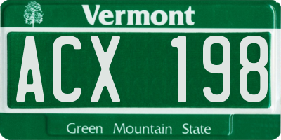 VT license plate ACX198