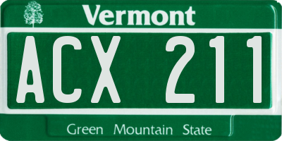VT license plate ACX211