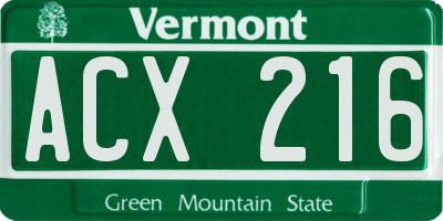 VT license plate ACX216