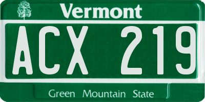 VT license plate ACX219