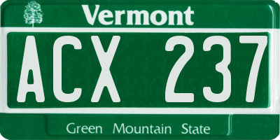 VT license plate ACX237