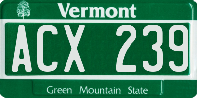 VT license plate ACX239