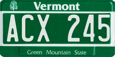 VT license plate ACX245