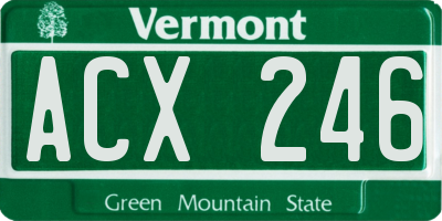VT license plate ACX246