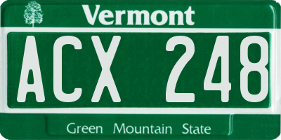 VT license plate ACX248