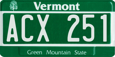 VT license plate ACX251