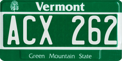VT license plate ACX262