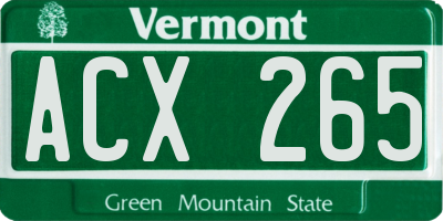 VT license plate ACX265