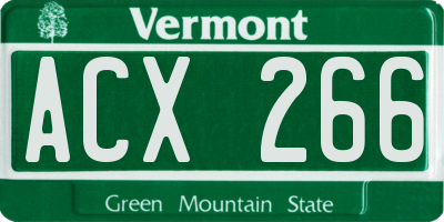 VT license plate ACX266
