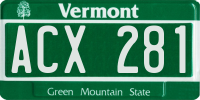 VT license plate ACX281