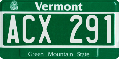 VT license plate ACX291