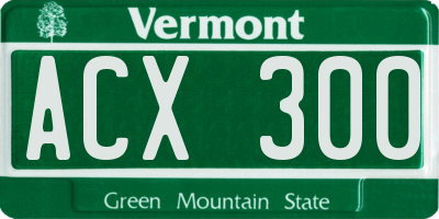 VT license plate ACX300