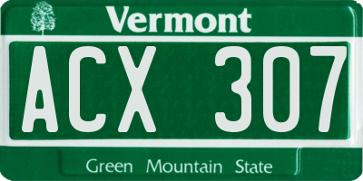 VT license plate ACX307