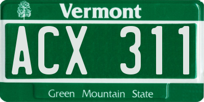 VT license plate ACX311