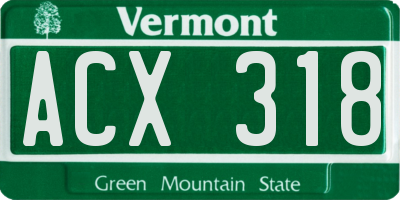 VT license plate ACX318