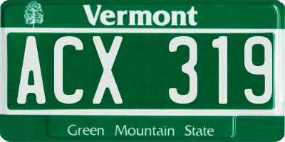 VT license plate ACX319