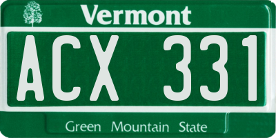 VT license plate ACX331