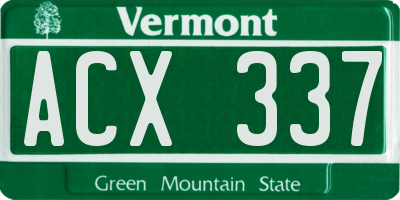 VT license plate ACX337