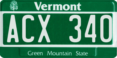 VT license plate ACX340